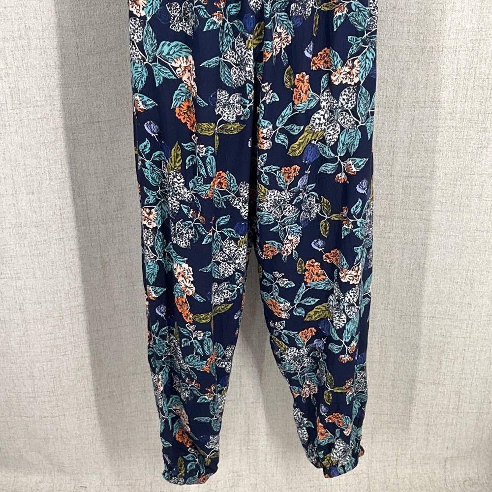 Angie Jumpsuit Women M Navy Floral Strapless Ruffle Bohemian Botanical Romantic - Picture 8 of 15